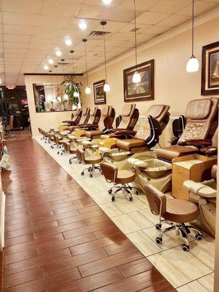Manicure station with polished nail colors.